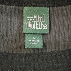 Wild Fable Black Ribbed Knit Top